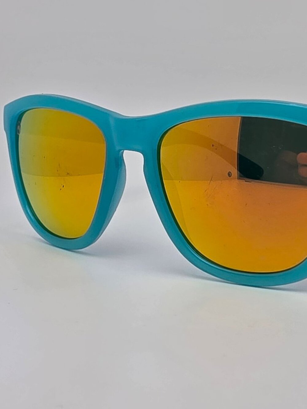 Knockaround Premiums Pool Blue Frame Sunset Mirror Lens Sunglasses 61-14-130